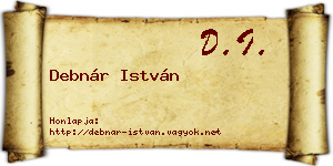 Debnár István névjegykártya